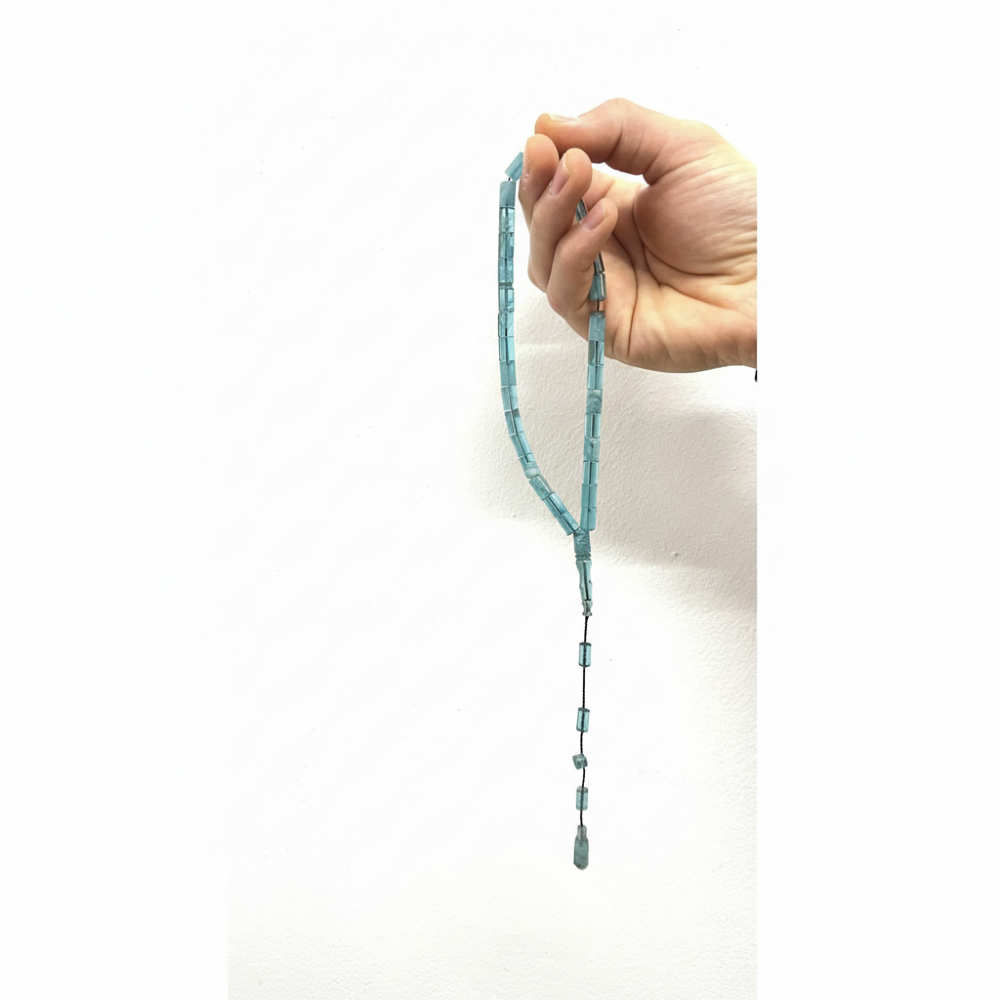 Okyanus Mavisi Ebruli Hareli Sistemli Kapsül Tesbih