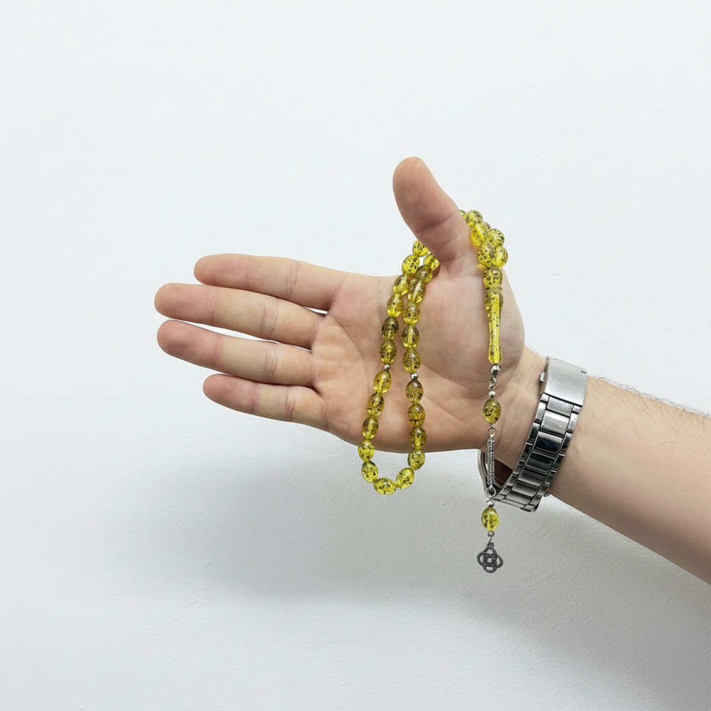 Siyah Benekli Limon Sarısı Sıkma Kehribar