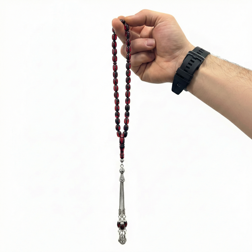 Usta İşçilikli Damla Kehribar Tesbih