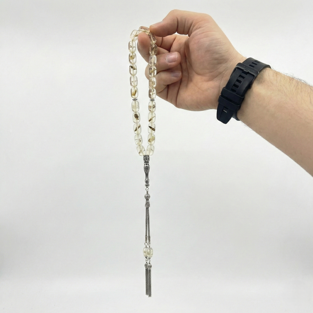 Özel Tasarım Fosilli Kehribar 📿