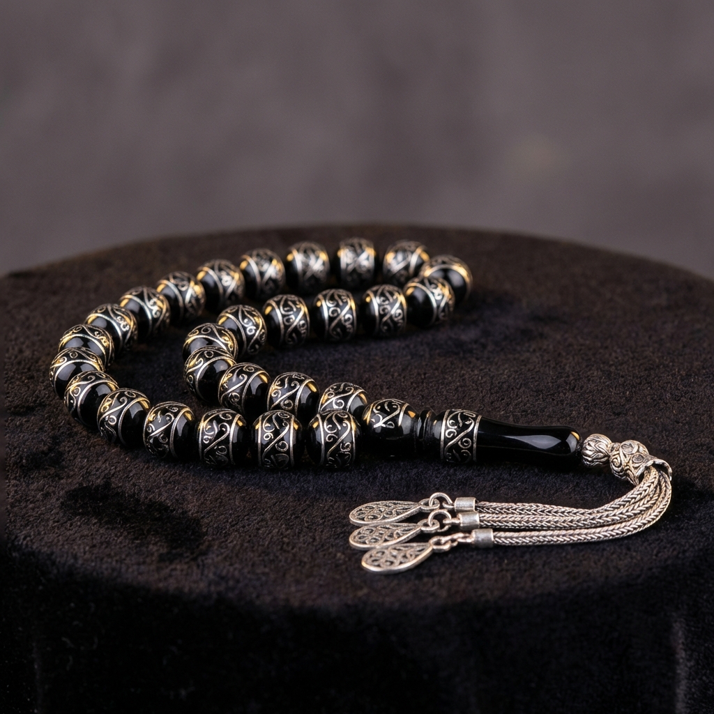 Erzurum Oltu Taşı Gümüş İşlemeli